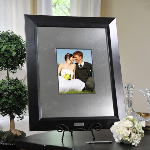 Contemporary Signature Picture Frame with Engraved Photo Mat