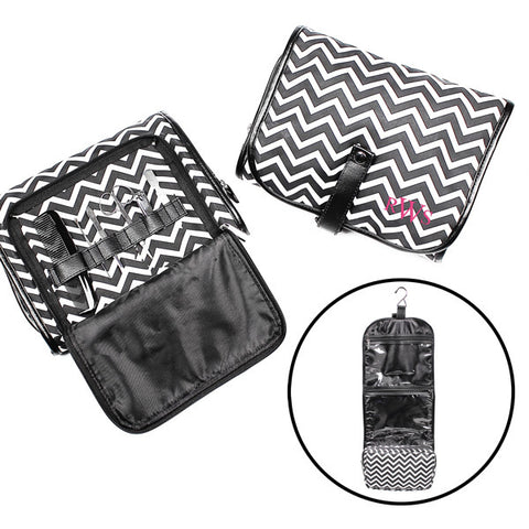 Chevron Hanging Cosmetic Bag (Includes Grooming Set)