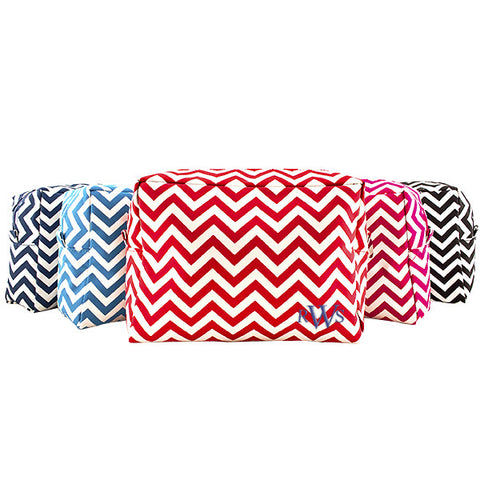 Aqua Chevron Spa Bag