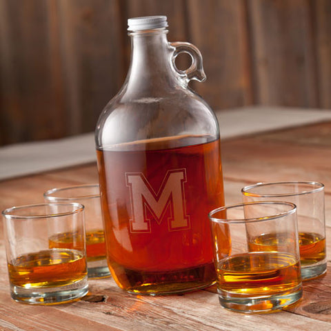 Whiskey Growler Set (4 whiskey glasses)