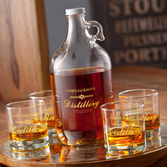 Printed Distillery Set (growler & 4 printed whiskey glasses)