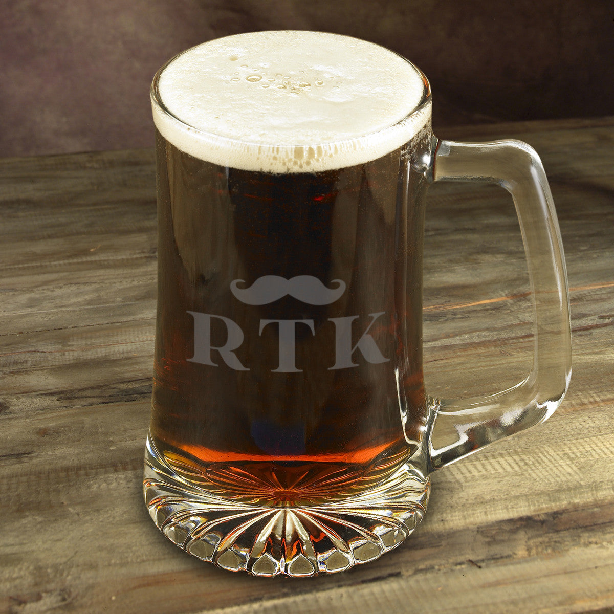 Etched Mugs - 25 oz. (117) - Mustache Initials