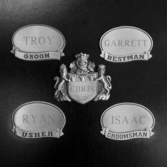 Shot Glass w/ Pewter Medallion - Groom