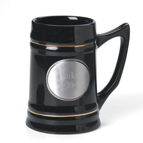 Ceramic Mug w/ Pewter Medallion