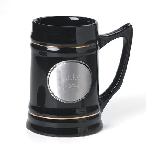 Ceramic Mug w/ Pewter Medallion