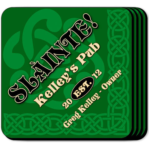 Coaster Set - Slainte Green