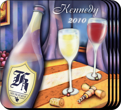 Coaster Set - Wine Paint