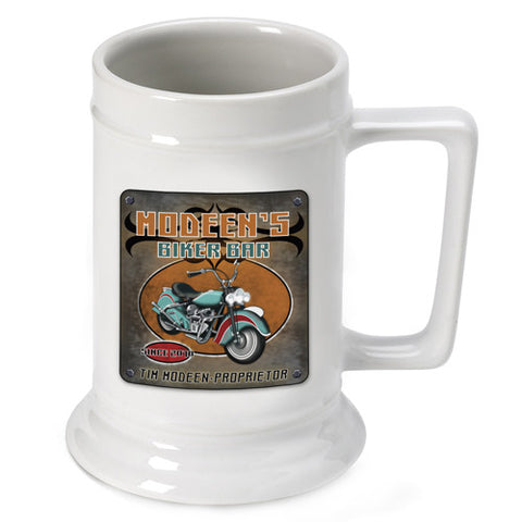 16oz. Ceramic Beer Stein - Biker