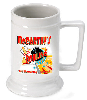 16oz. Ceramic Beer Stein - Bowling