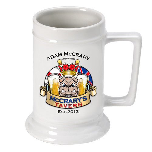 16oz. Ceramic Beer Stein - Bulldog