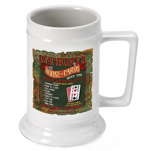 16oz. Ceramic Beer Stein - House of Cards