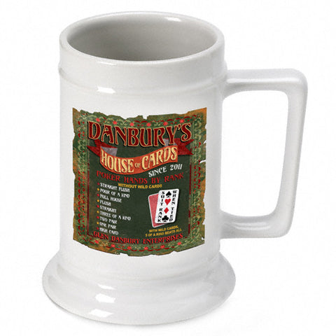 16oz. Ceramic Beer Stein - House of Cards