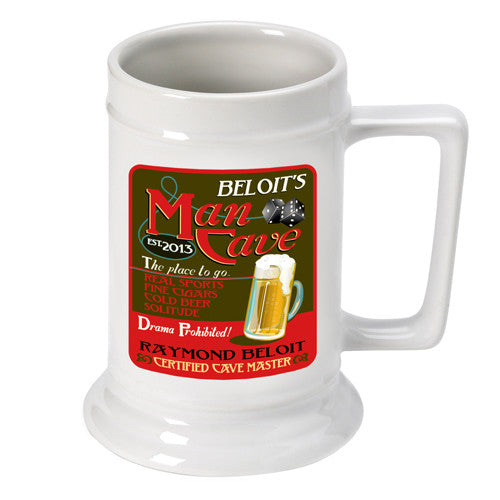 16oz. Ceramic Beer Stein - Man Cave