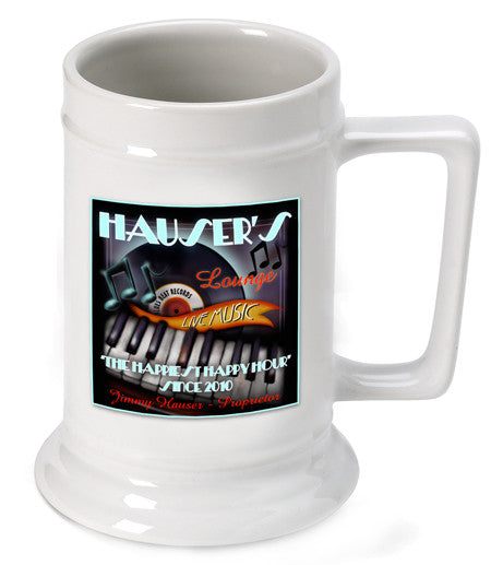 16oz. Ceramic Beer Stein - Piano Lounge