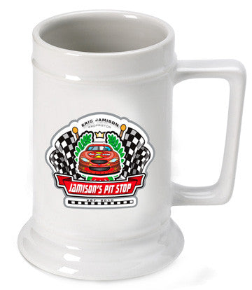16oz. Ceramic Beer Stein - Racing