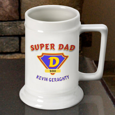 16oz. Ceramic Beer Stein - Super Dad