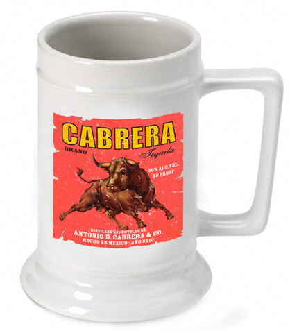 16oz. Ceramic Beer Stein - Tequila