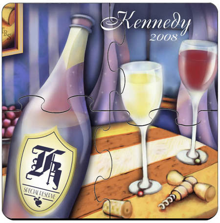 Coaster Puzzle - Wine Party