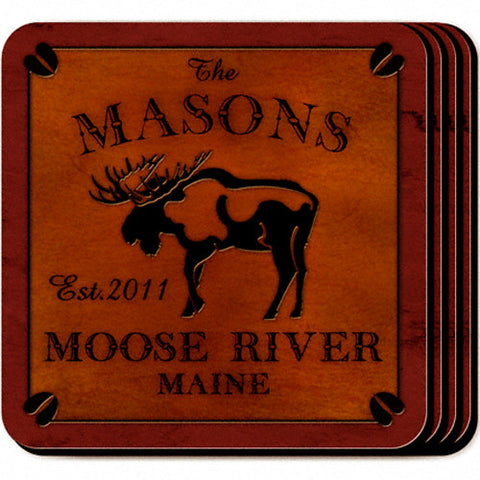 Cabin Series Coaster Set - Moose