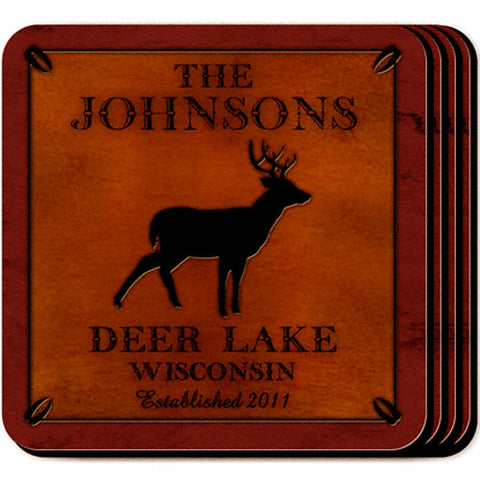 Cabin Series Coaster Set - Stag