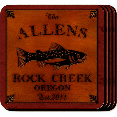 Cabin Series Coaster Set - Trout