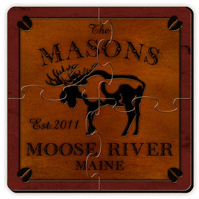 Cabin Series Coaster Puzzle - Moose