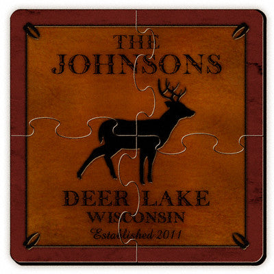 Cabin Series Coaster Puzzle - Stag