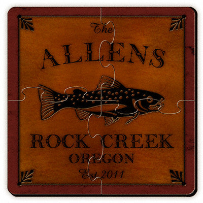 Cabin Series Coaster Puzzle - Trout