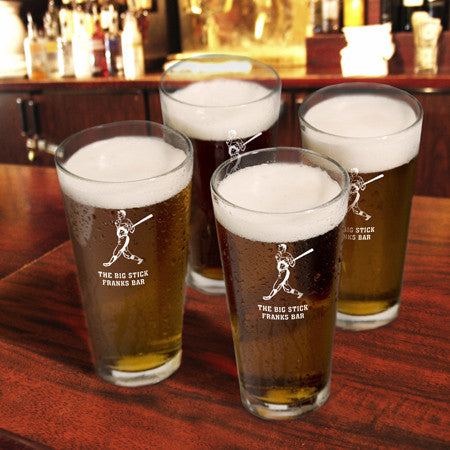 Set Of Four Pub Glasses-Sports